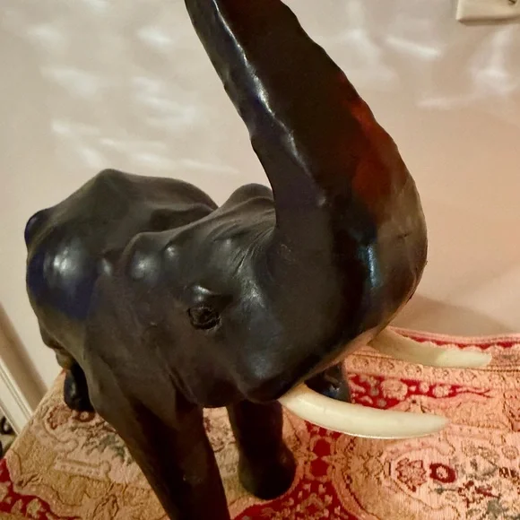 Elegant Black Elephant Sculpture